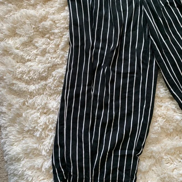 American Eagle black and white stripe tube top  jumpsuit - Picture 3 of 5